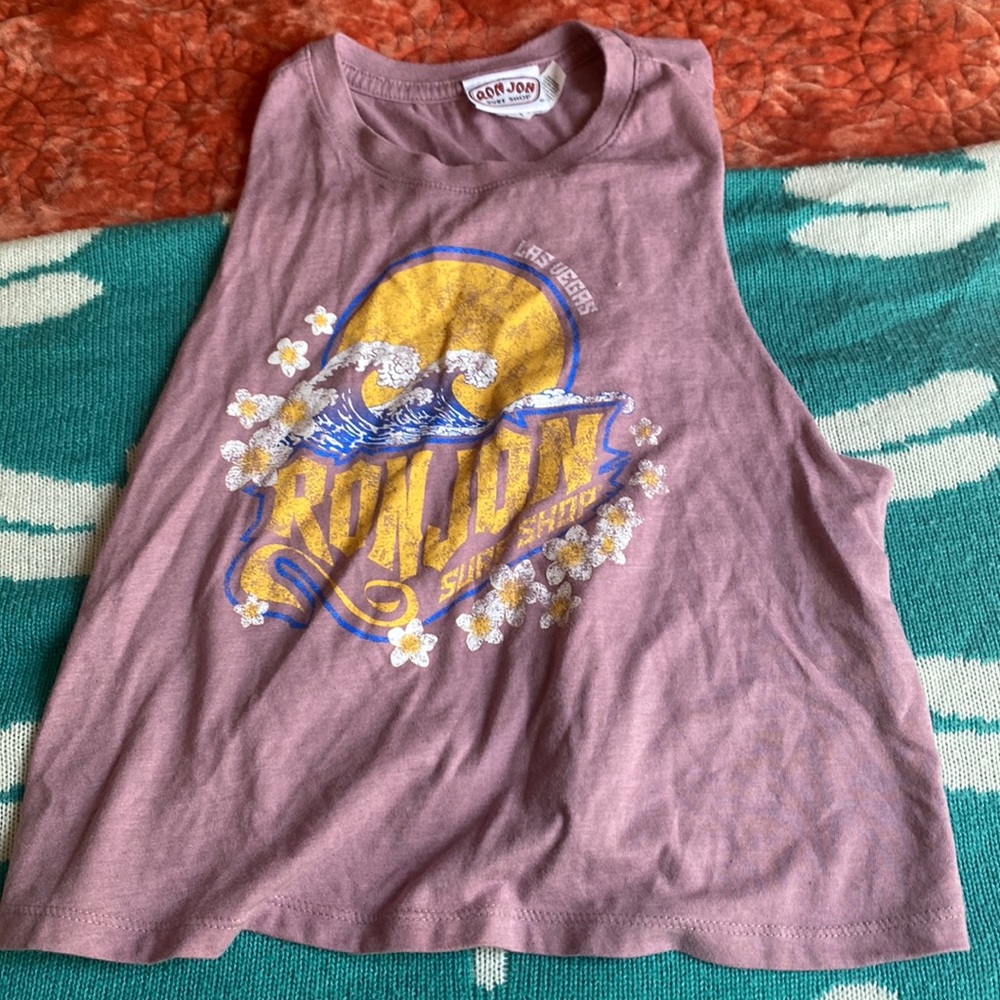 ron jon cropped cut off sleeve tank